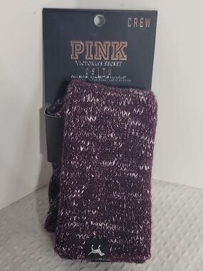Victoria's Secret PINK Purple Marled Crew Socks with Shimmer